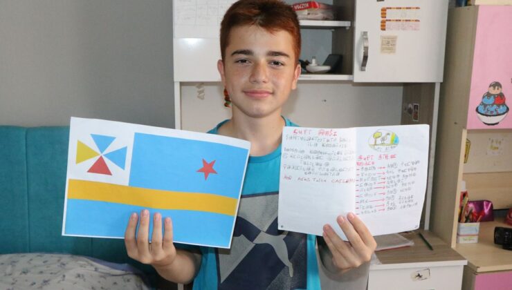 13 yaşındaki Aras, kendi dilini oluşturup hayali ülke kurdu