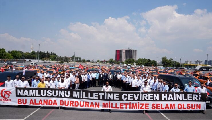 253 taksici Türk bayraklarıyla 15 Temmuz konvoyu düzenledi