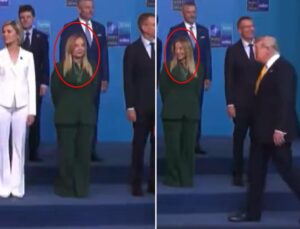 Aile fotoğrafında dikkat çeken an! Meloni, Trump’ı görünce başını çevirdi