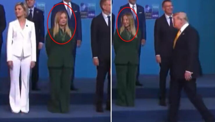Aile fotoğrafında dikkat çeken an! Meloni, Trump’ı görünce başını çevirdi