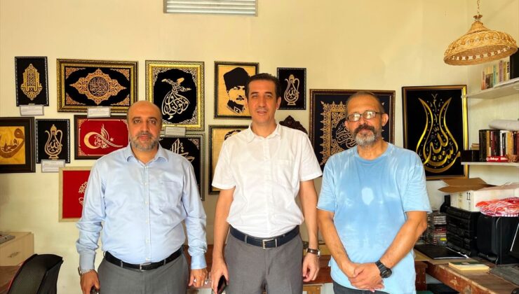 Bozyazı Kaymakamı Topsakaloğlu, naht sanatçısı Mustafa Eysen’i ziyaret etti