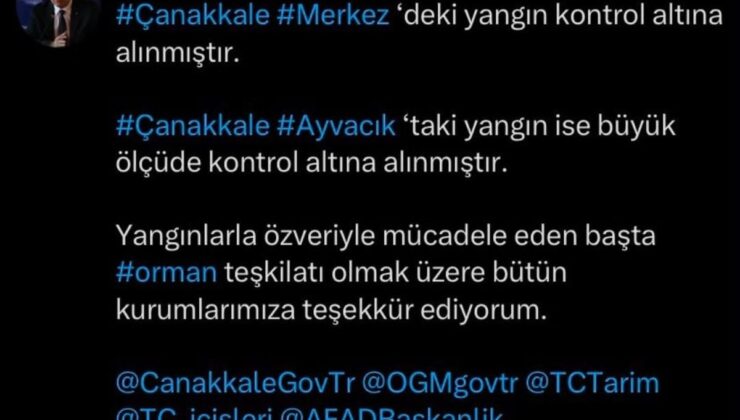 Çanakkale’deki iki yangın kontrol altına alındı