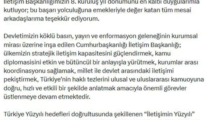 İletişim Başkanlığı 8. yılını kutladı