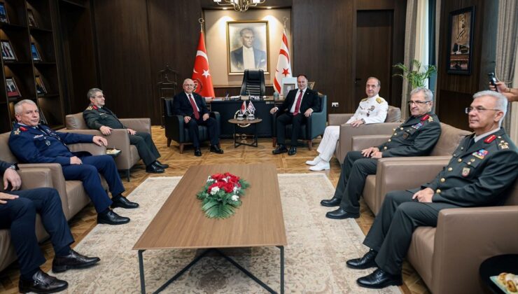 KKTC Cumhuriyet Meclisi Başkanı Öztürkler, Milli Savunma Bakanı Güler’i kabul etti