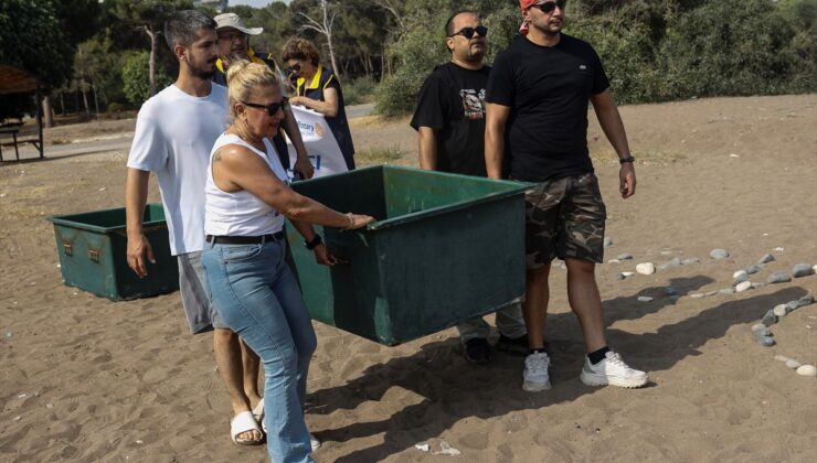 Mersin’de uydu takip cihazı takılan 2 yeşil deniz kaplumbağası denizle buluşturuldu