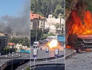 Şam’da Macron’un otelinin yakınındaki patlamadan ilk görüntüler