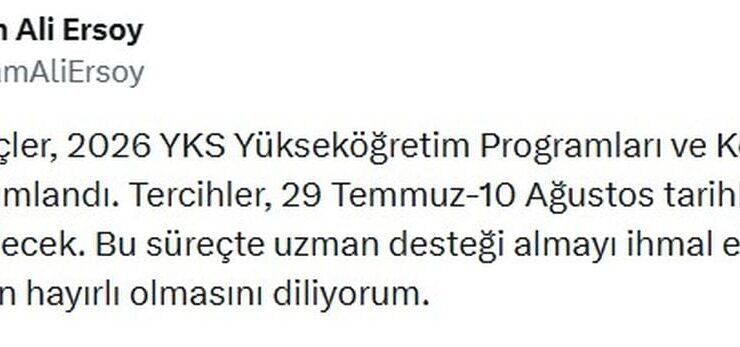YKS Yükseköğretim Programları ve Kontenjanları Kılavuzu yayımlandı