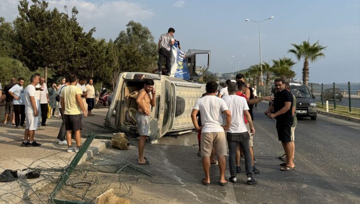 Alanya’da Hafif Ticari Araç Devrildi: 2 Yaralı
