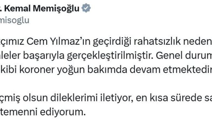 Bakan Memişoğlu’ndan Cem Yılmaz için sağlık durumu açıklaması
