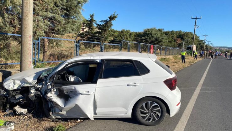 Gökçeada’da otobüs-otomobil çarpıştı: 2 yaralı