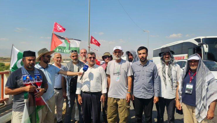 HÜDA PAR’dan İbrahim Halil Sınır Kapısı’nda Filistin Konvoyuna destek ziyareti
