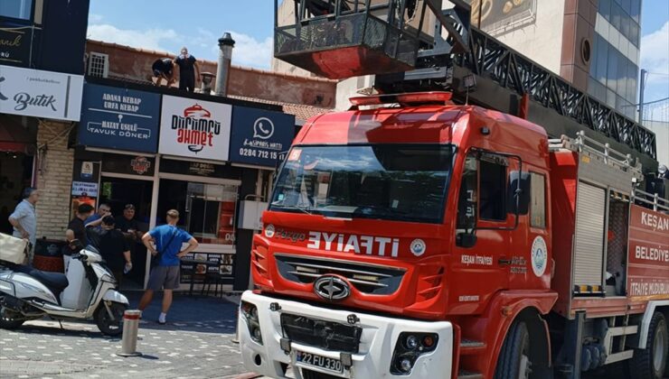 Keşan’da Dönerci Bacasında Yangın Paniği