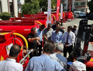 Nallıhan’da ORKÖY kapsamında su tankerleri dağıtıldı