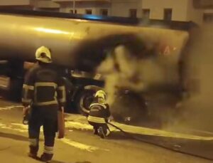 Nurdağı’nda Tanker Yangını: Alevler Korkuttu