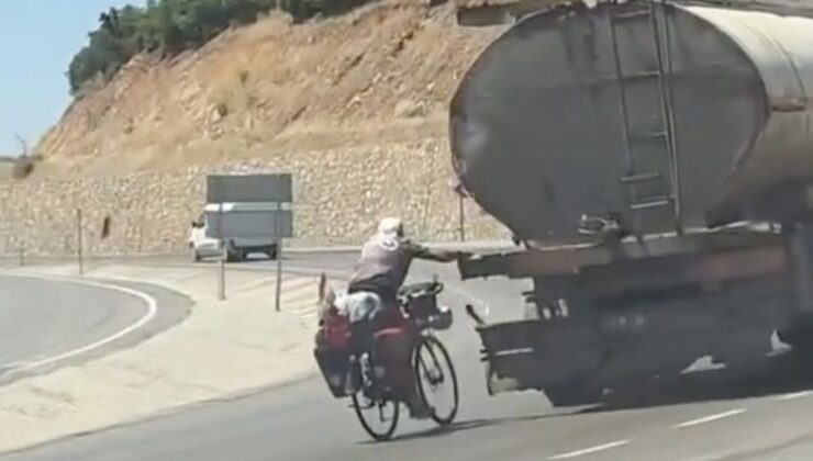Tankere Tutunan Bisikletlinin Tehlikeli Yolculuğu
