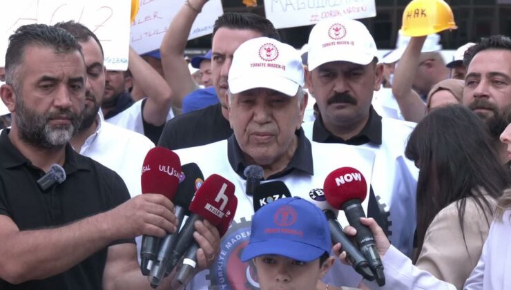 Türkiye Maden-İş üyeleri, Ulus Atatürk Heykeli önünden Gar’a yürüdü: “Hakkımızı almadan Ankara’dan ayrılmayacağız”