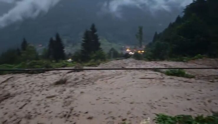 Uzungöl’de Sağanak Sonrası Taşkın: Yol Ulaşıma Açıldı