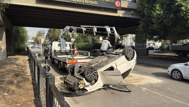 Yüreğir’de Köprüden Düşen Otomobilde Sürücü Yaralandı
