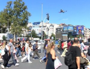 Beşiktaş’ta Dron Destekli Yaya Geçidi Denetimi