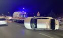 Kayseri’de iki otomobilin çarpıştığı kazada devrilen aracın sürücüsü yaralandı