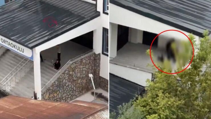 Okulun yanı başında skandal görüntü! Kimseye aldırış etmediler